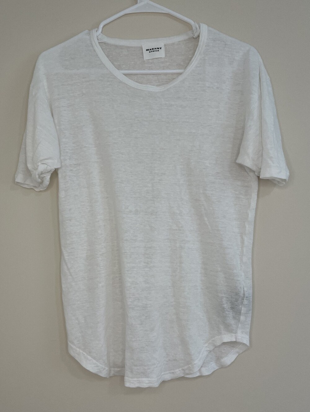 Isabel Marant 100% Line White Short Sleeve Crew Tee Size XS